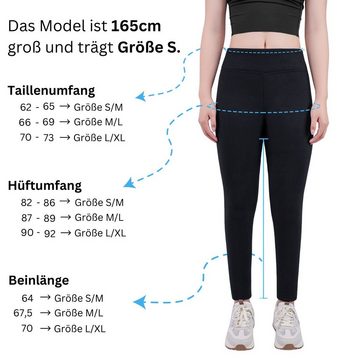 Frentree Thermoleggings Damen mit Fleece Gefütterte Thermo Leggings für Winter High Waist Strumpfhose Kuschelig Warm Elastisch Sport