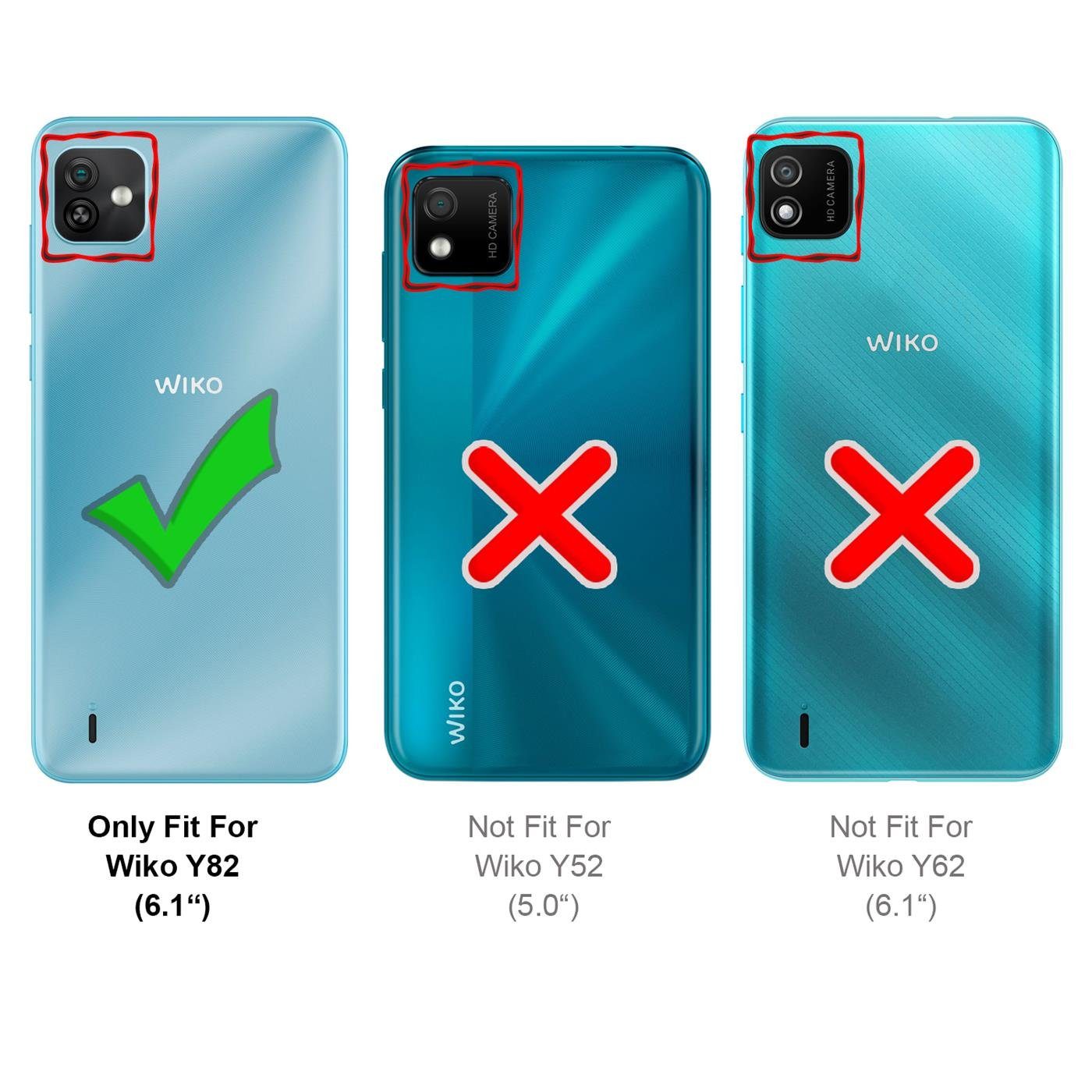 CoolGadget Handyhülle Book Case Handy Tasche für Wiko Y82 6,1 Zoll, Hülle Klapphülle Flip Cover für Wiko Y82 Schutzhülle stoßfest