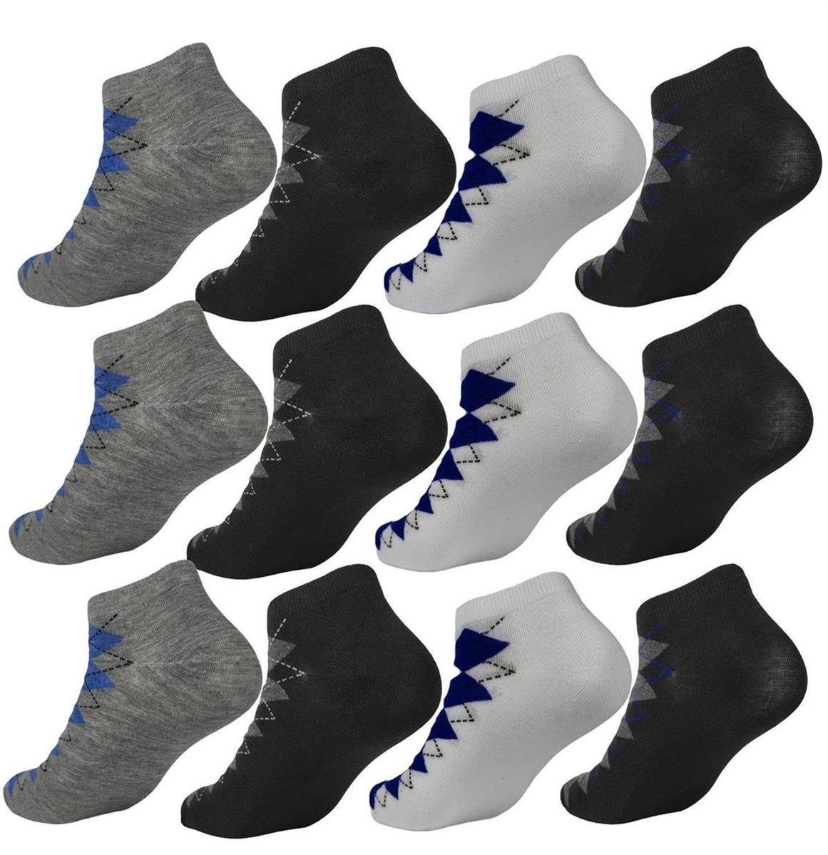 Sneakersocken 12 Paar Sneaker Socken Herren Damen Sport Socken Baumwolle, 39-42