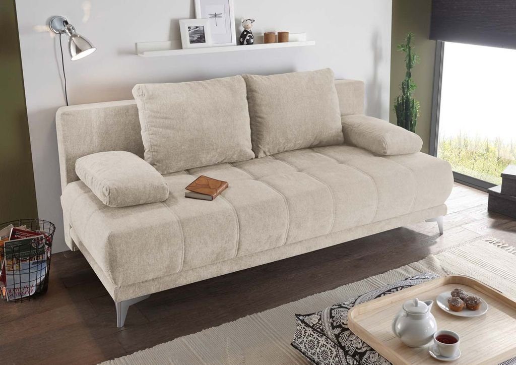 ED EXCITING DESIGN Schlafsofa, Jenny Schlafsofa 203x101 cm Sofa Couch Schlafcouch Silber | Alle Sofas