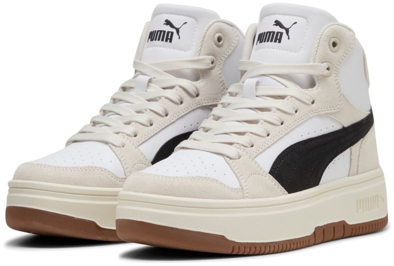 PUMA Puma Rebound Femme Mid SD White-Black-Frosted Ivory Sneaker günstig online kaufen