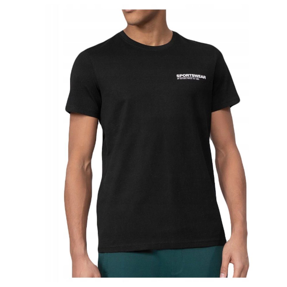 Herren schwarz 4F mit 4F - - Baumwolle Print T-Shirt T-Shirt