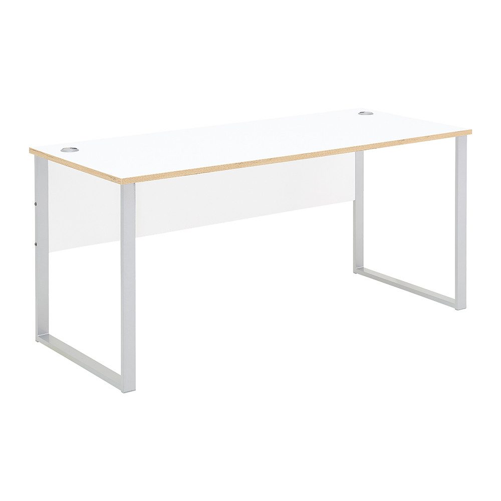 Lomadox Schreibtisch MANRESA-36-WHITE, in weiß mit Eiche, B/H/T ca. 170/77/73cm