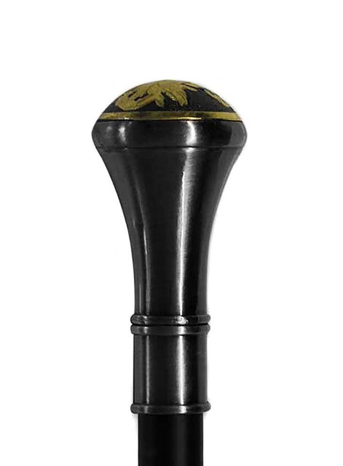 Metamorph Kostüm Gehstock Goldene Insignie, Schraubbarer Stock mit verziertem Knauf