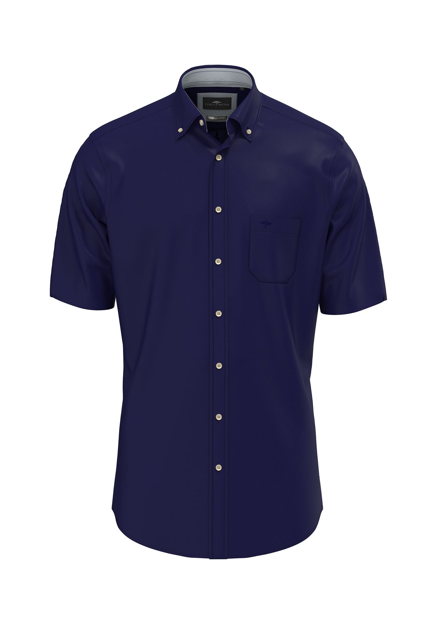 FYNCH-HATTON Kurzarmhemd mit Brusttasche und Logo-Print günstig online kaufen