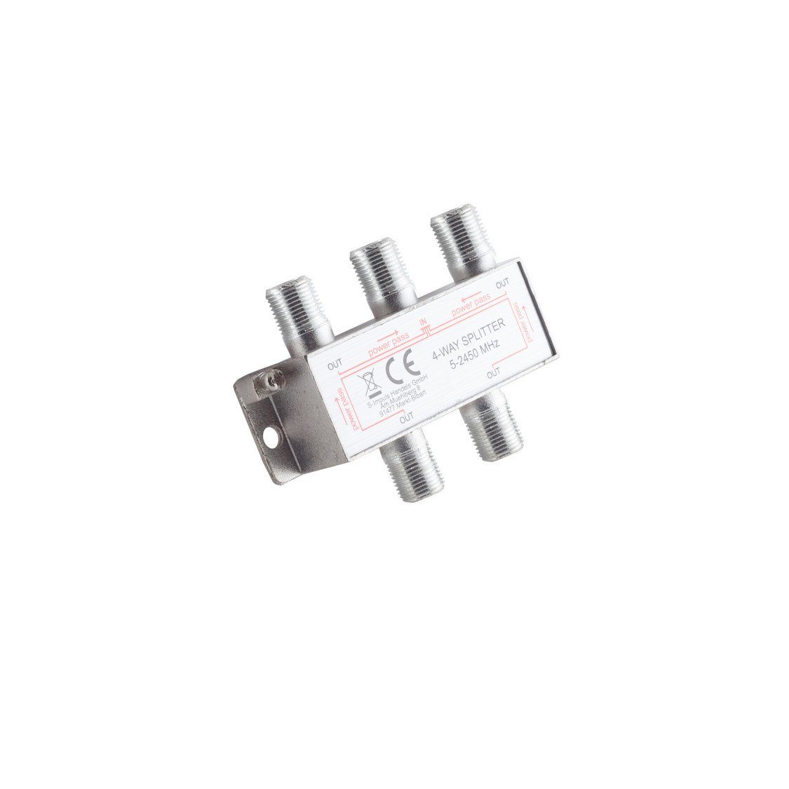 85dB DC F-Serie; 5-2400 Koax-Kabelverbinder Stammverteiler MHz Kabelbude.eu 4-fach;