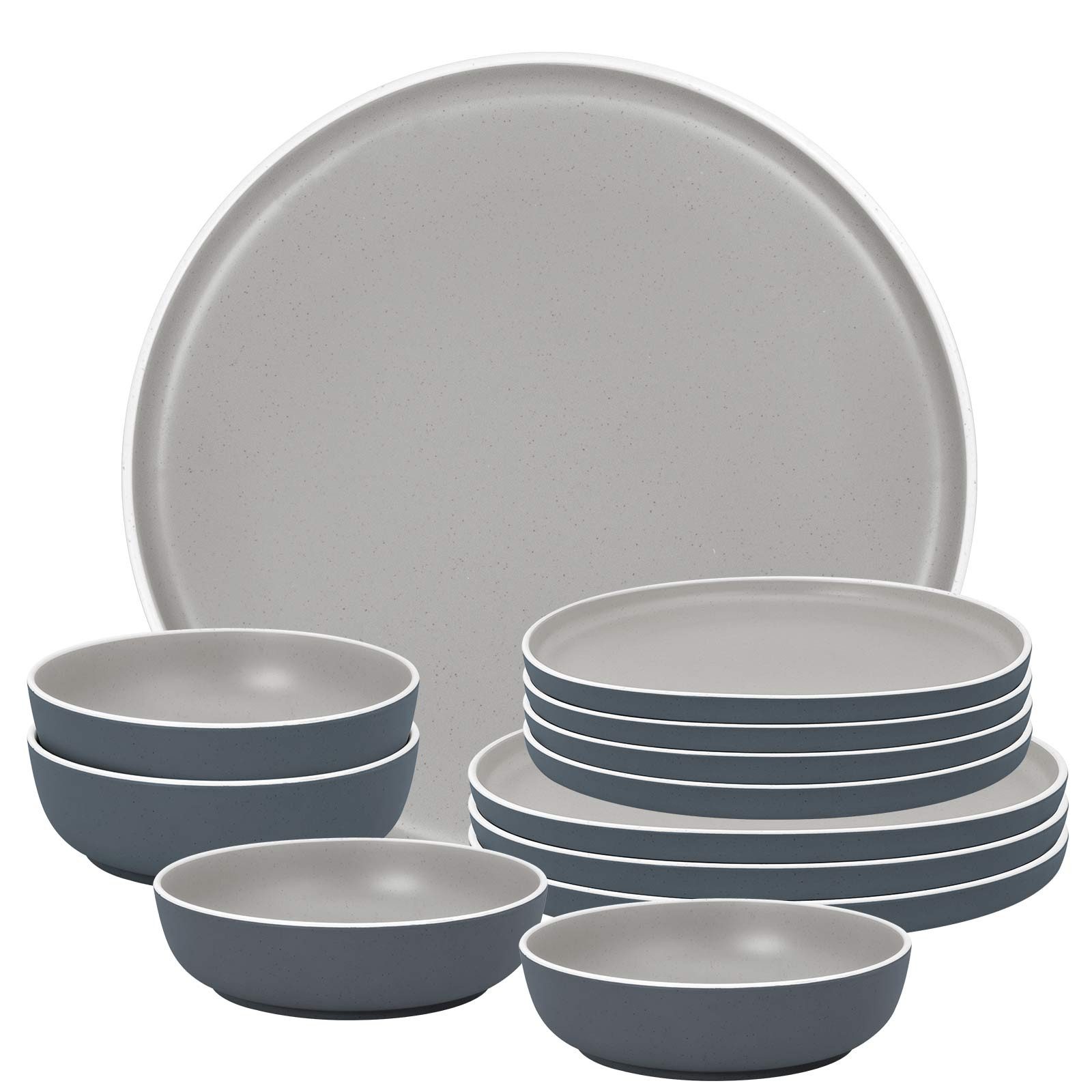 BRUNNER Geschirr-Set BRUNNER Camping Geschirrset TRILOGY (12, 16, 36-tlg) GREY AntiSlip (12-tlg)