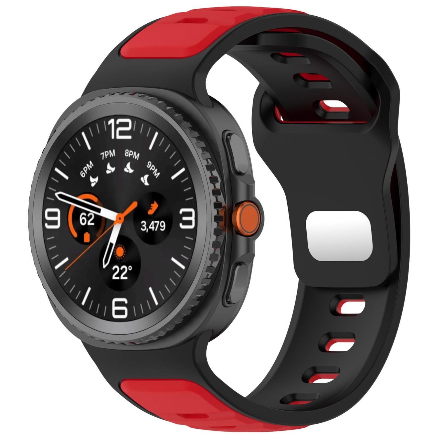 Wigento Smartwatch-Armband für Samsung Galaxy Watch 9 / 8 / 8 Classic Reverse Buckle Design, Zwei Farben Silikon Armband mit Reverse Buckle Verschluss