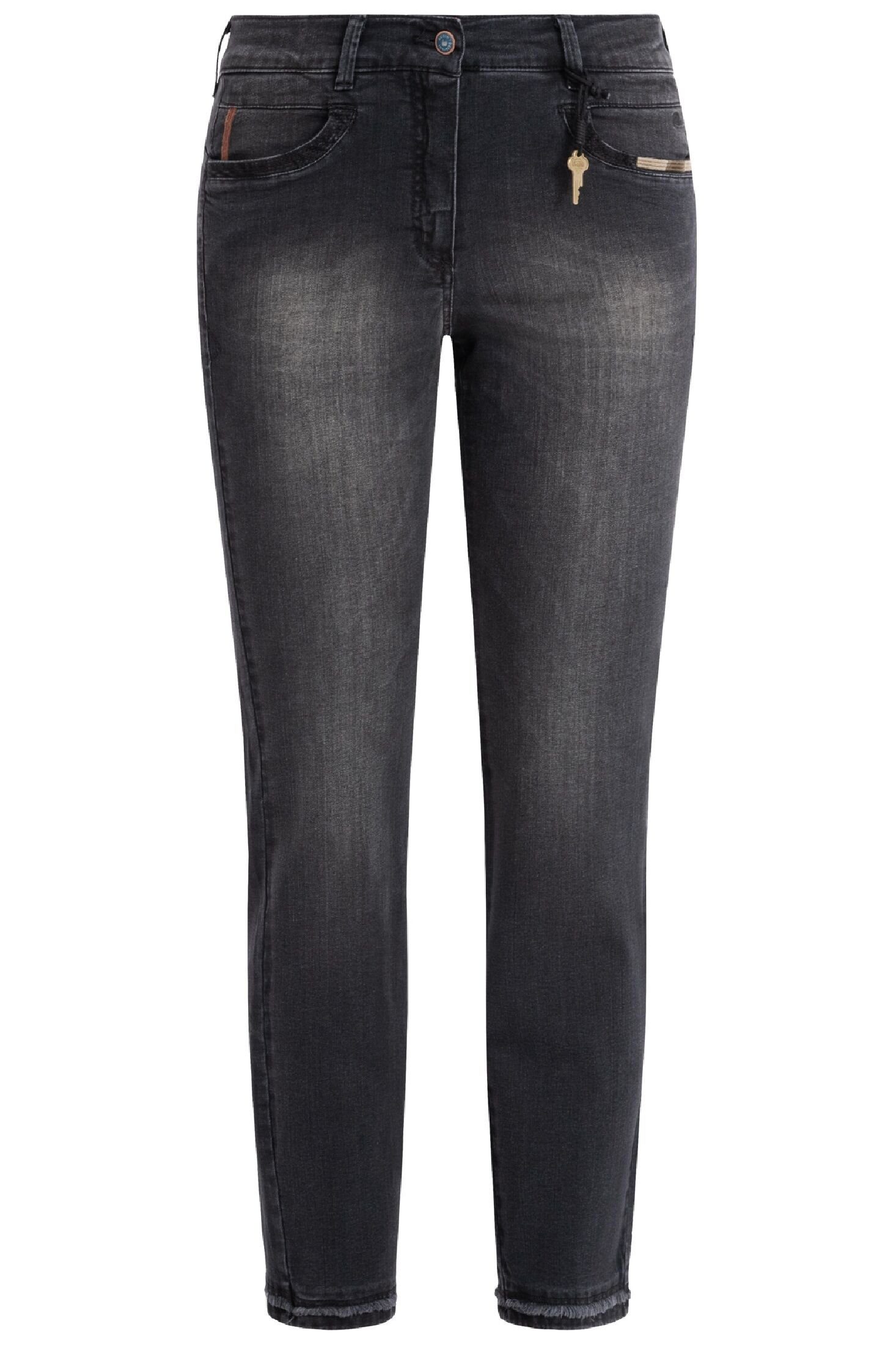 Slim-fit-Jeans Stickereien BLACK Kontrastfarbige Recover ALEXA Pants