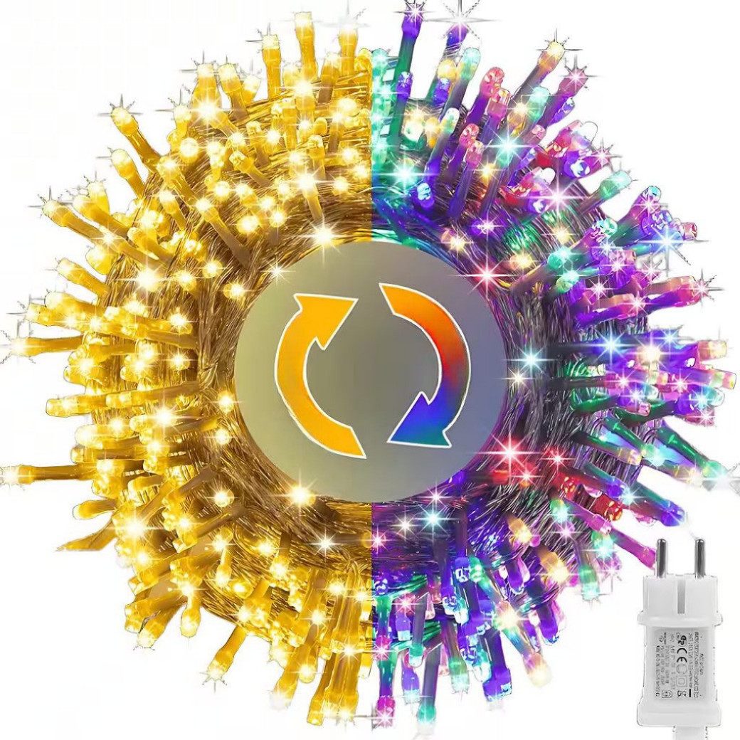 Ollny LED-Lichterkette, 300-flammig, 300 LEDs, Farbwechsel, 11 Leuchtmodi, günstig online kaufen