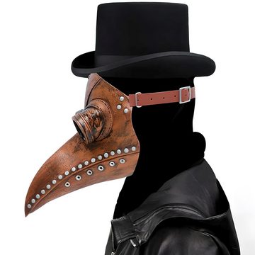 Retoo Verkleidungsmaske Karneval Halloween Mask Cosplay Plague Doctor Requisiten, (Pest Arzt Faschingsmaske, Bedienungsanleitung in Deutsch, Paket), Hochwertiges material, Starker Geruch, Verstellbarer Riemen