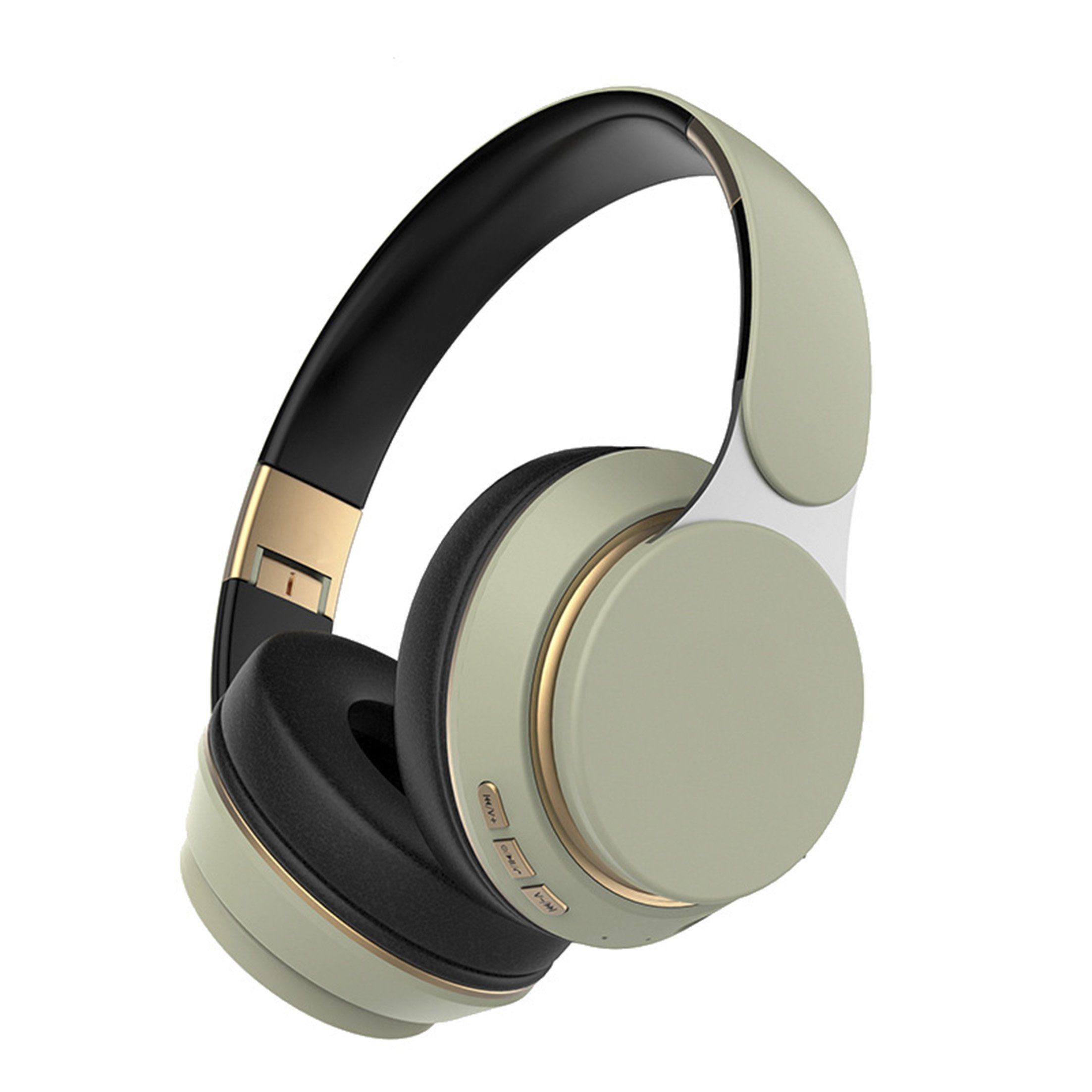 Diida Kabellose Kopfhörer,Sport-Kopfhörer,Bluetooth,Kabelgebundene Over-Ear-Kopfhörer (Einziehbar und faltbar, Stereo-Ton) Grün
