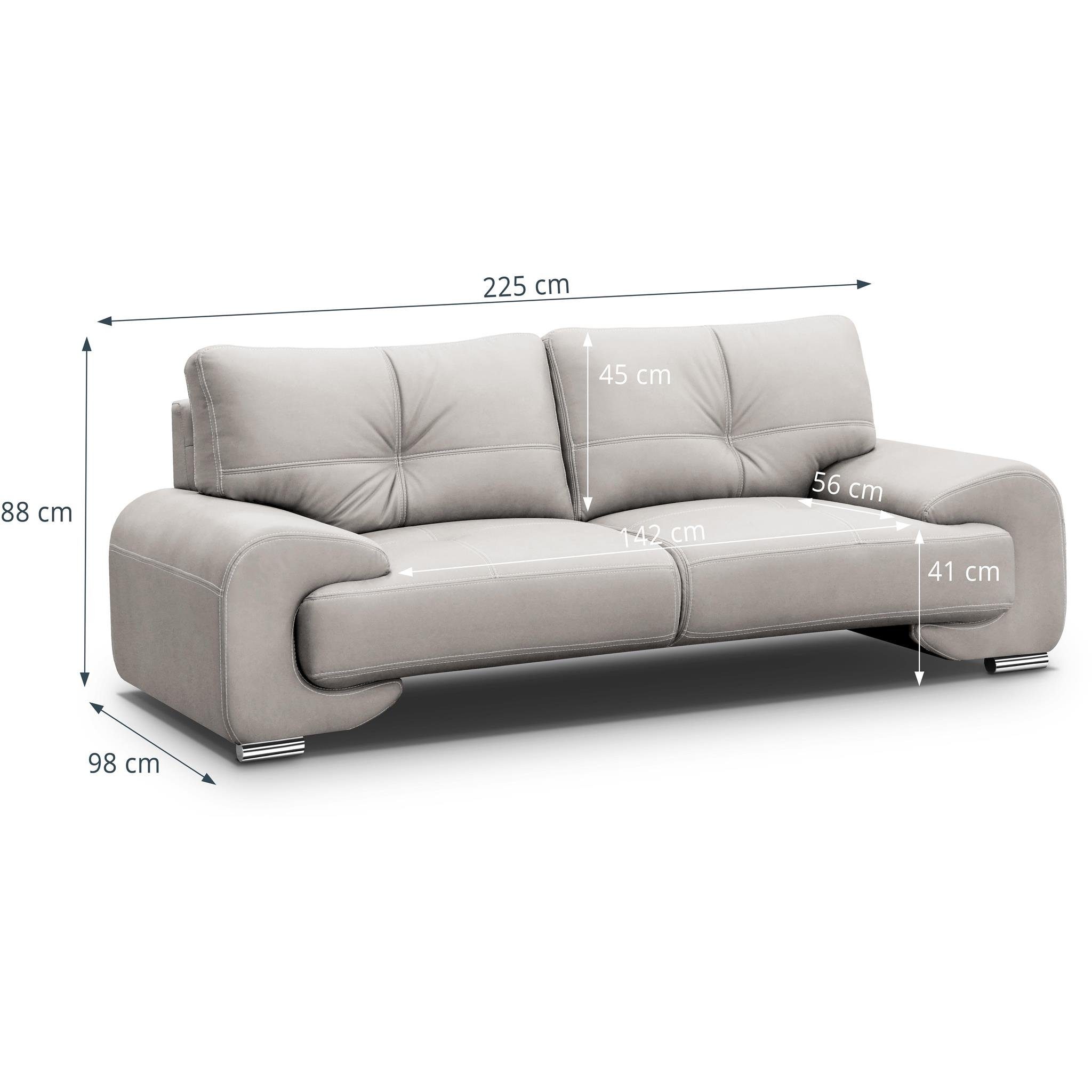 Beautysofa 3-Sitzer Maxime lux, 3-Sitzer Sofa günstig online kaufen
