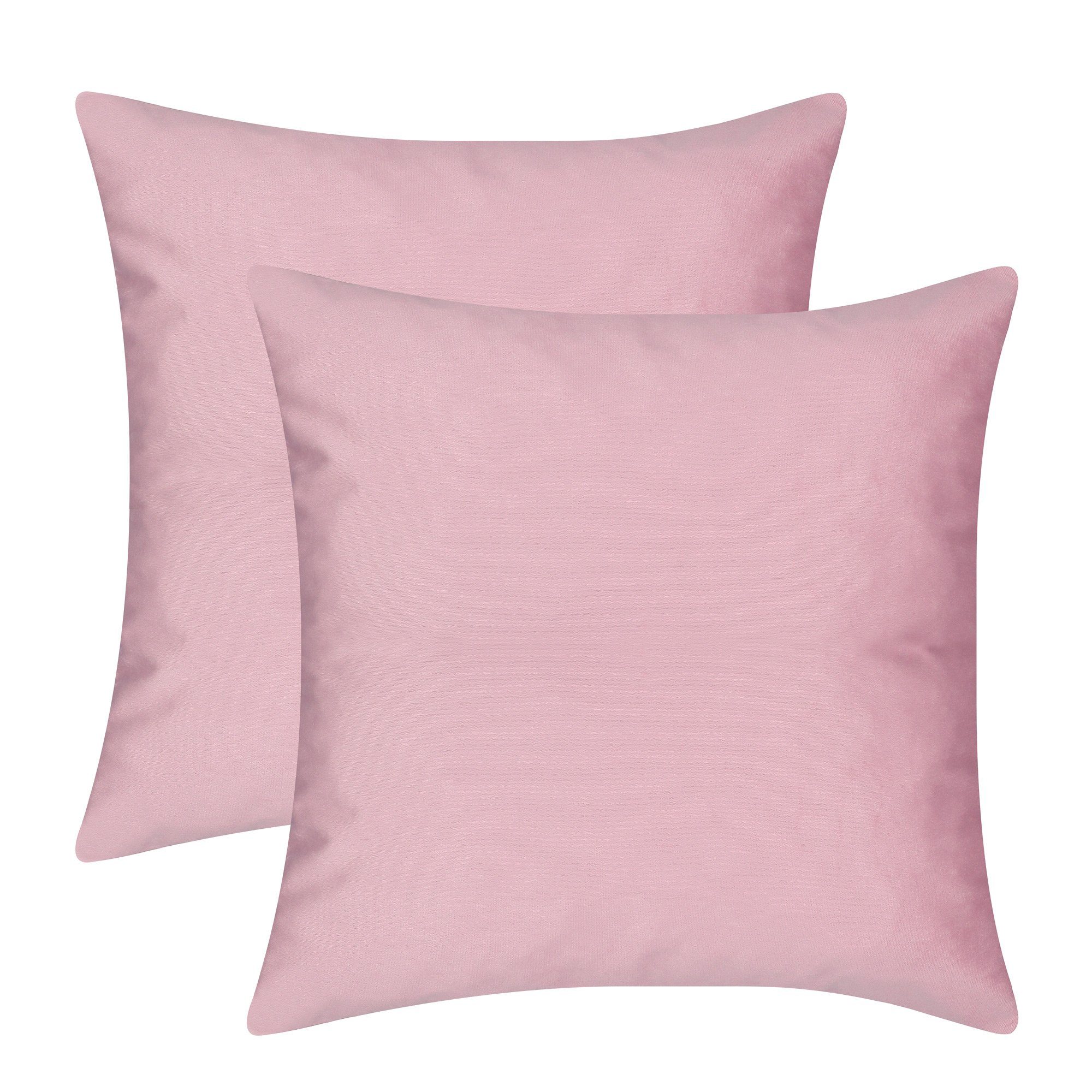 BARBONS Kissenbezug Stilvolle Kissenbezüge aus samtigem Stoff, Kissenhülle, (2 Stück), Rose