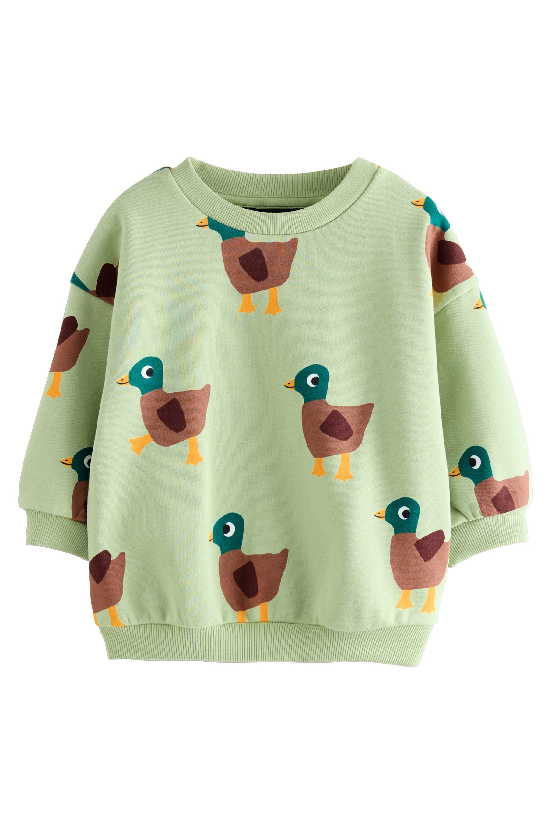 Next Sweater Jersey-Sweatshirt mit Rundhalsausschnitt und Print (1-tlg)