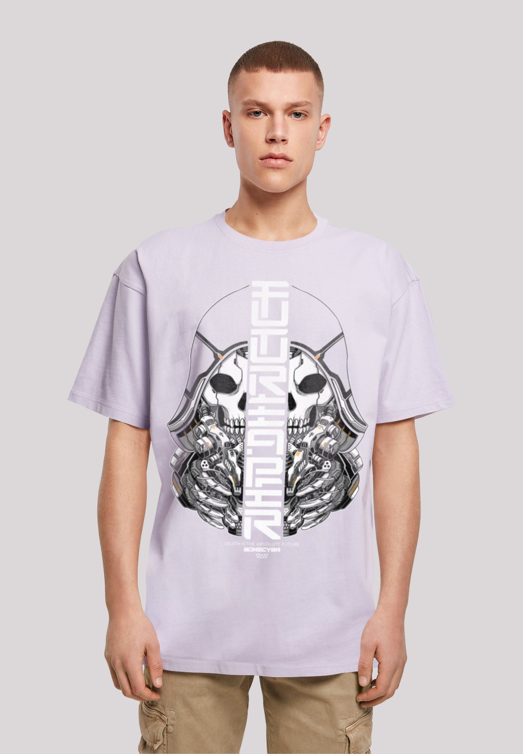 F4NT4STIC T-Shirt Cyber Bone Futureaper lilac Print CYBERPUNK STYLES