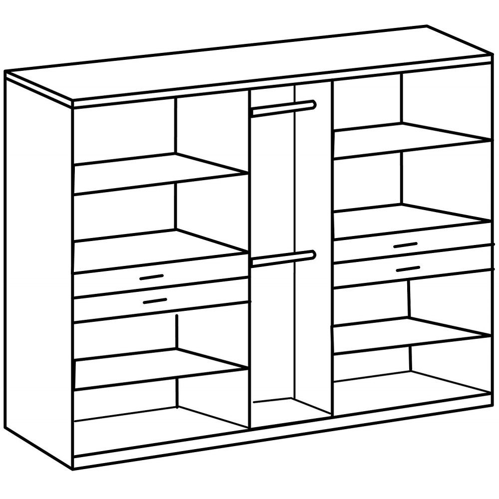 Schlafzimmerschrank Stauraumschrank Drehtürenschrank Kleiderschrank 225 cm TAIGA Wimex