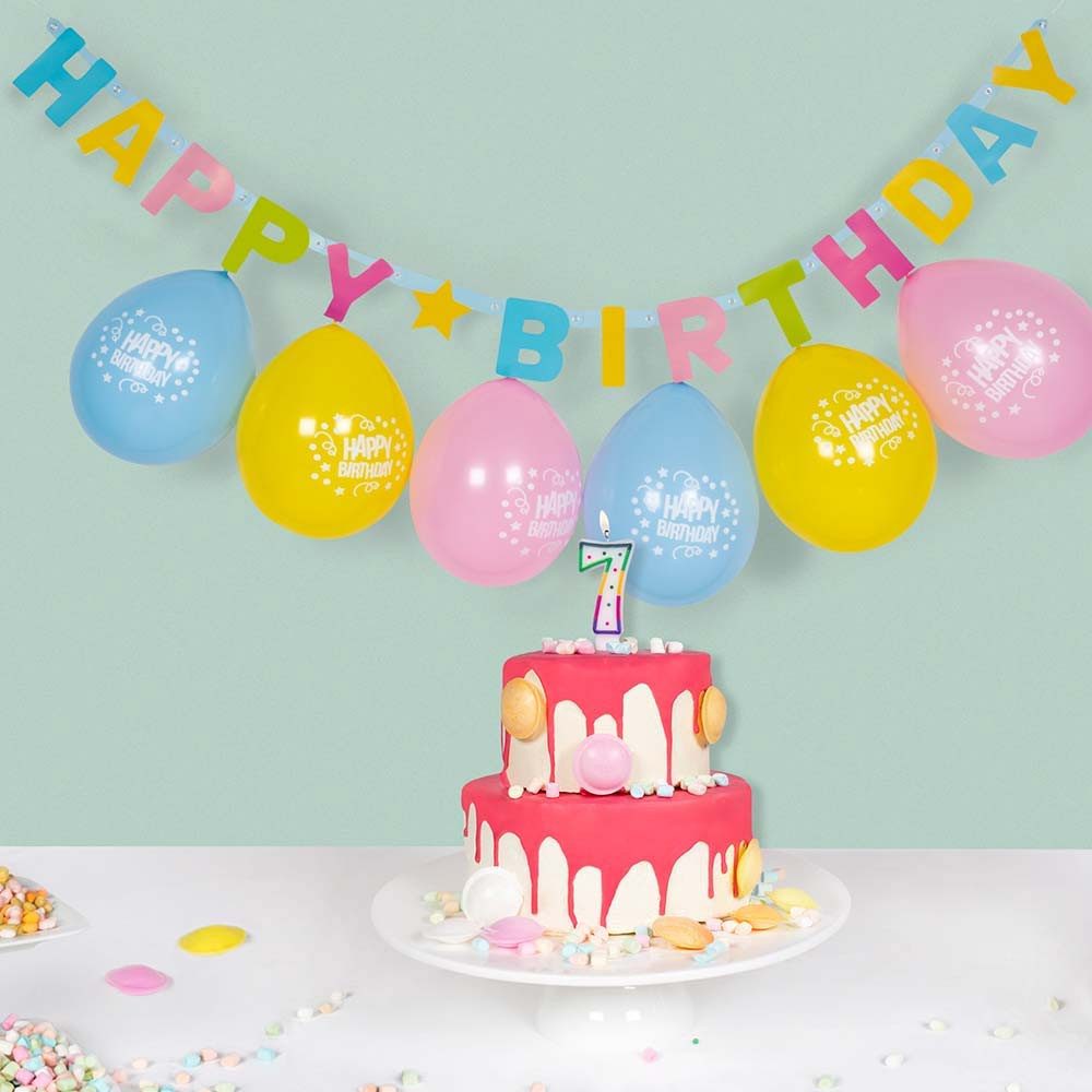Boland Kostüm Buchstabengirlande Happy Birthday 1,5m