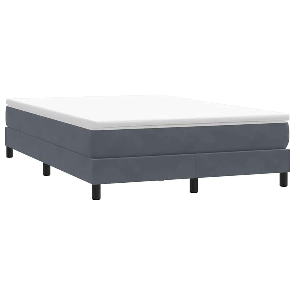 vidaXL Bett Boxspringbett ohne Matratze Dunkelgrau 160x220 cm Samt
