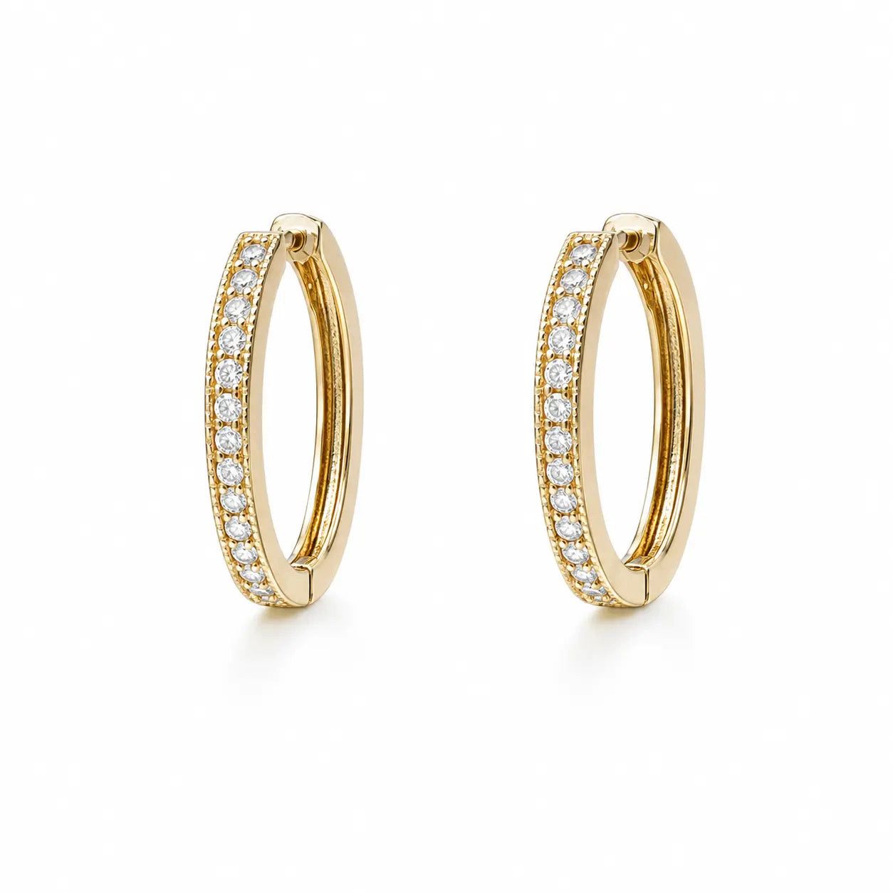 Suzan Gold Creolen-Set 585 Gold Oval Sparkle Hoop Creolen groß Zirkonia