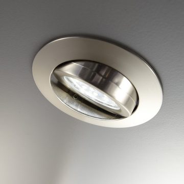 B.K.Licht LED Einbauleuchte Kiro, LED fest integriert, Warmweiß, LED Einbaustrahler, ultra-flach, schwenkbar, inkl. 5W 400lm 3.000K