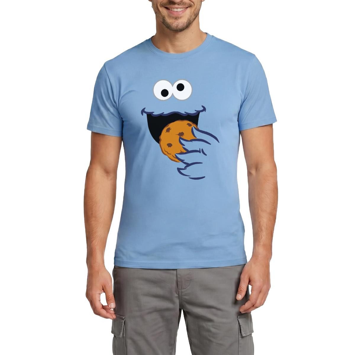 Spreadshirt T-Shirt Sesamstraße Kostüm Krümelmonster Männer T-Shirt (1-tlg)