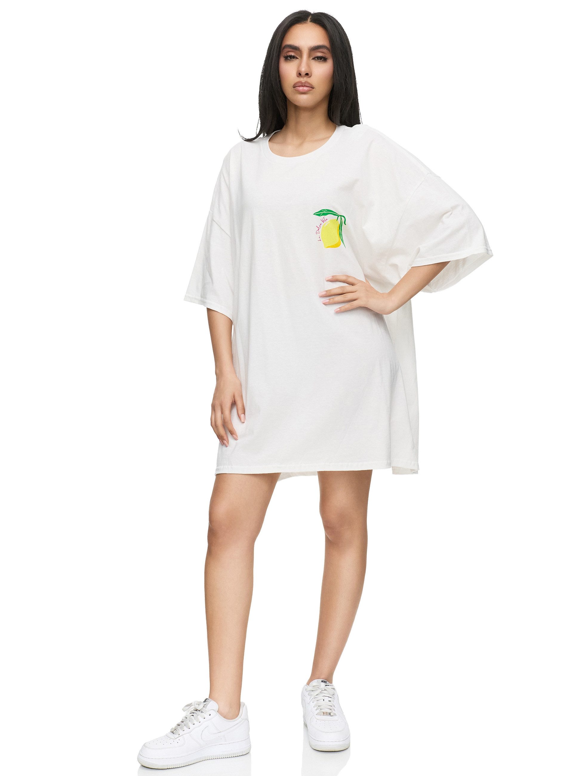T-Shirt Worldclassca Oversized Print LIMON CELLO T-Shirt Sommer Oberteil