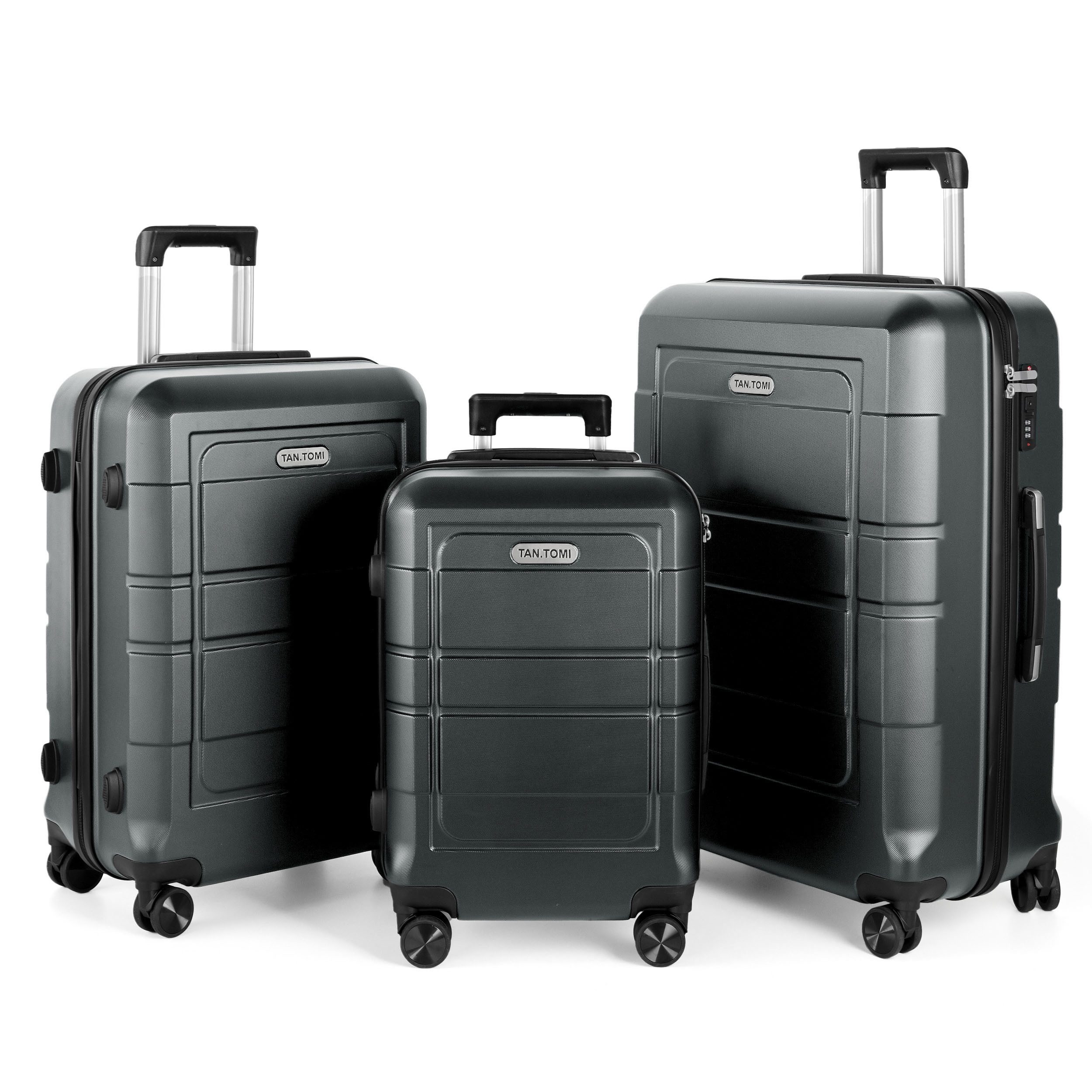 TAN.TOMI Kofferset Hartschale Trolley Koffer Leicht Reisekoffer ABS Erweiterbar Haltbar, 4 Rollen, Mit Zahlenschloss Trolley Handgepäck Große Kapazität 4 Rollen