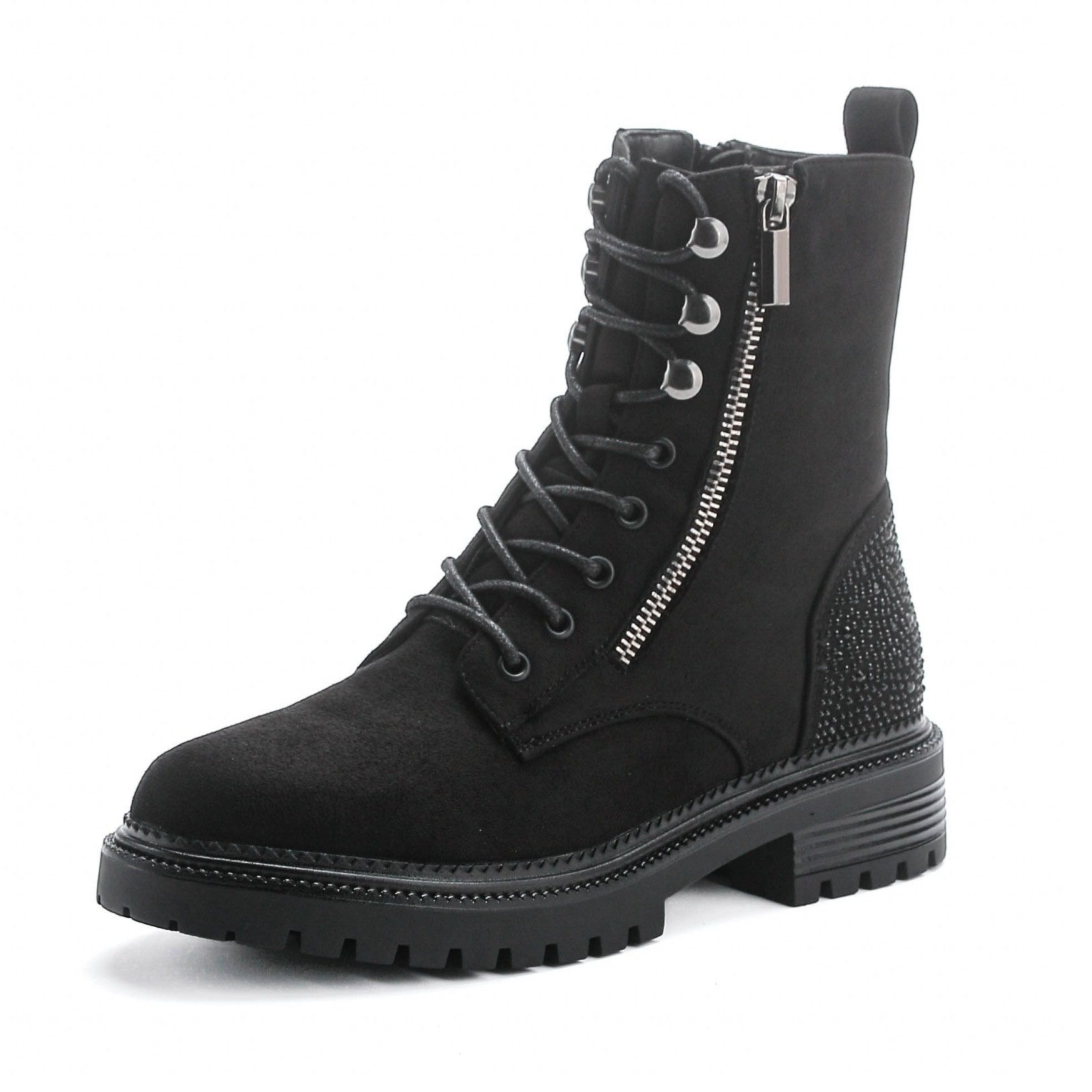 Pogolino B2811 Stiefelette Stiefeletten mit Glitzer, leicht gefüttert, mit Reißverschluss