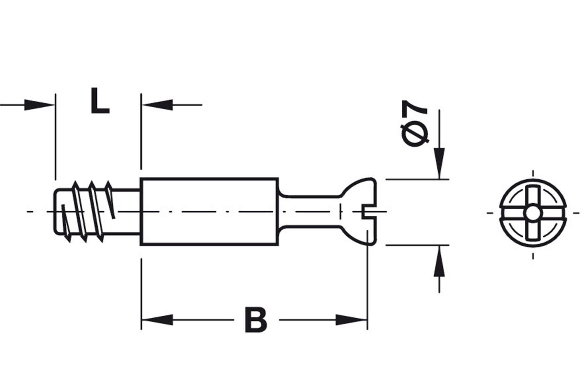 Bohrloch-Ø für Verbindungsbolzen Dübel-Set Exzenterbolzen Häfele 5mm, (4-tlg) S100