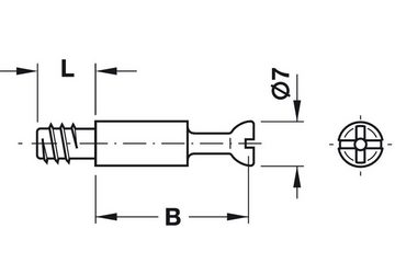 Häfele Dübel-Set Exzenterbolzen Verbindungsbolzen S100 für Bohrloch-Ø 5mm, (4-tlg)