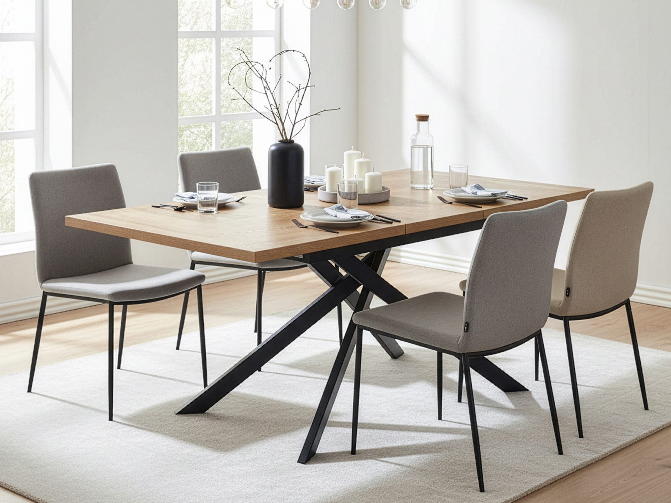 B&D home Esstisch LARS, X-Gestell, ausziehbar, 120-160cm, 4-6 Personen