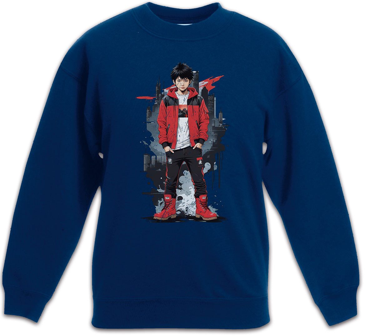 Urban Backwoods Sweatshirt Neo-Tokyo Biker Kinderpullover Kaneda Anime Shotaro Akira Cyberpunk (1-tlg) Tokyo Neo Tetsuo Shima