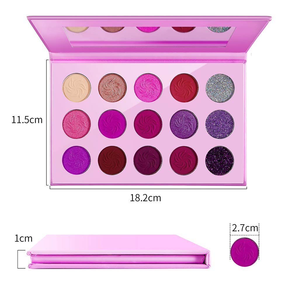 Violett Haiaveng Shimmer, Matt Farbe 15 Dream-Purple Red Silber Glitzer, Lidschattenpalette, lila Lila Lidschatten Lidschatten Eine Glitter
