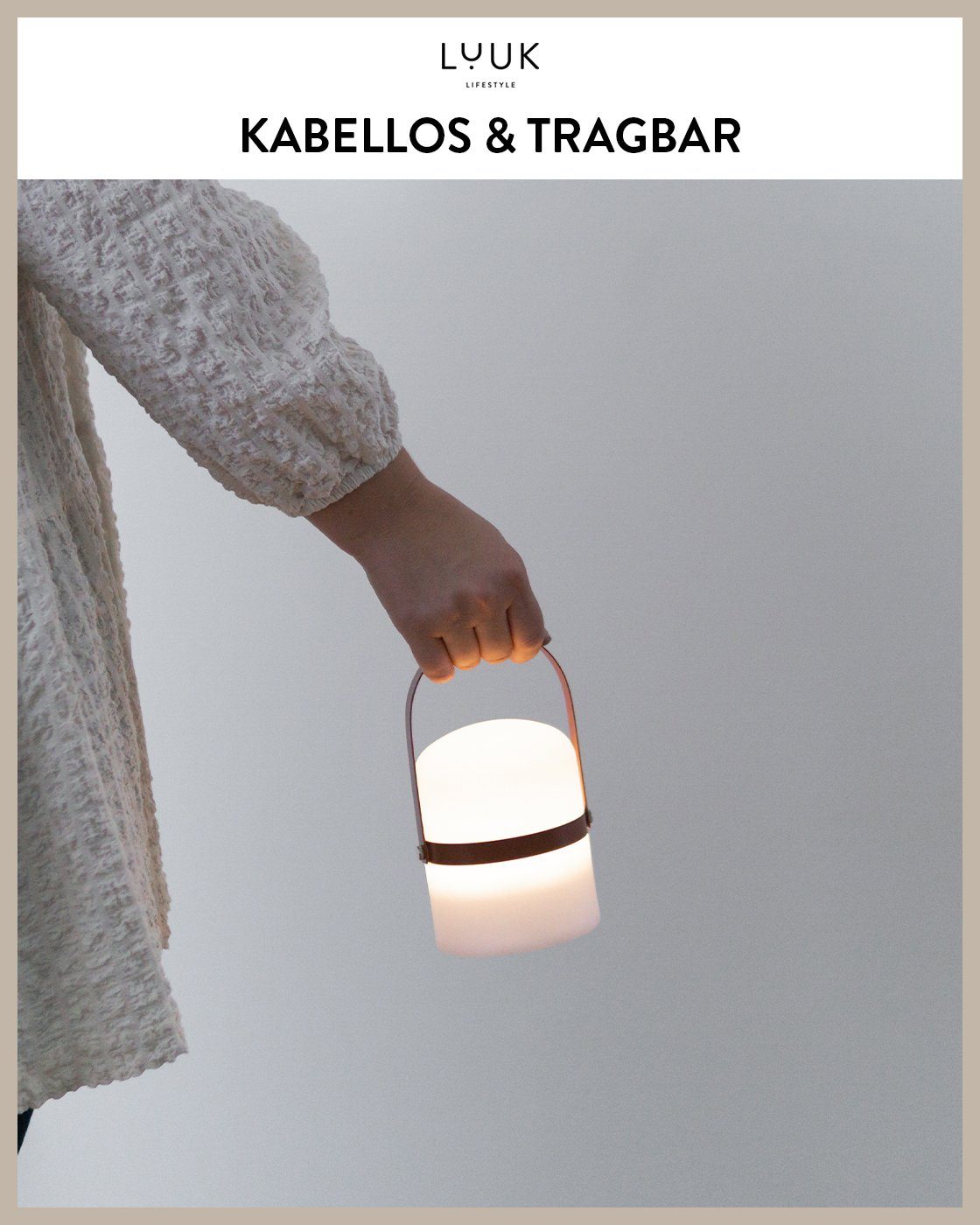 LUUK LIFESTYLE LED Außen-Tischleuchte Sävar, Ein-/Ausschalter, Dimmfunktion, mehrere Helligkeitsstufen, LED fest integriert, Warmweiß, 72 Std. Leuchtdauer, IP44, dimmbar, mobil & wiederaufladbar