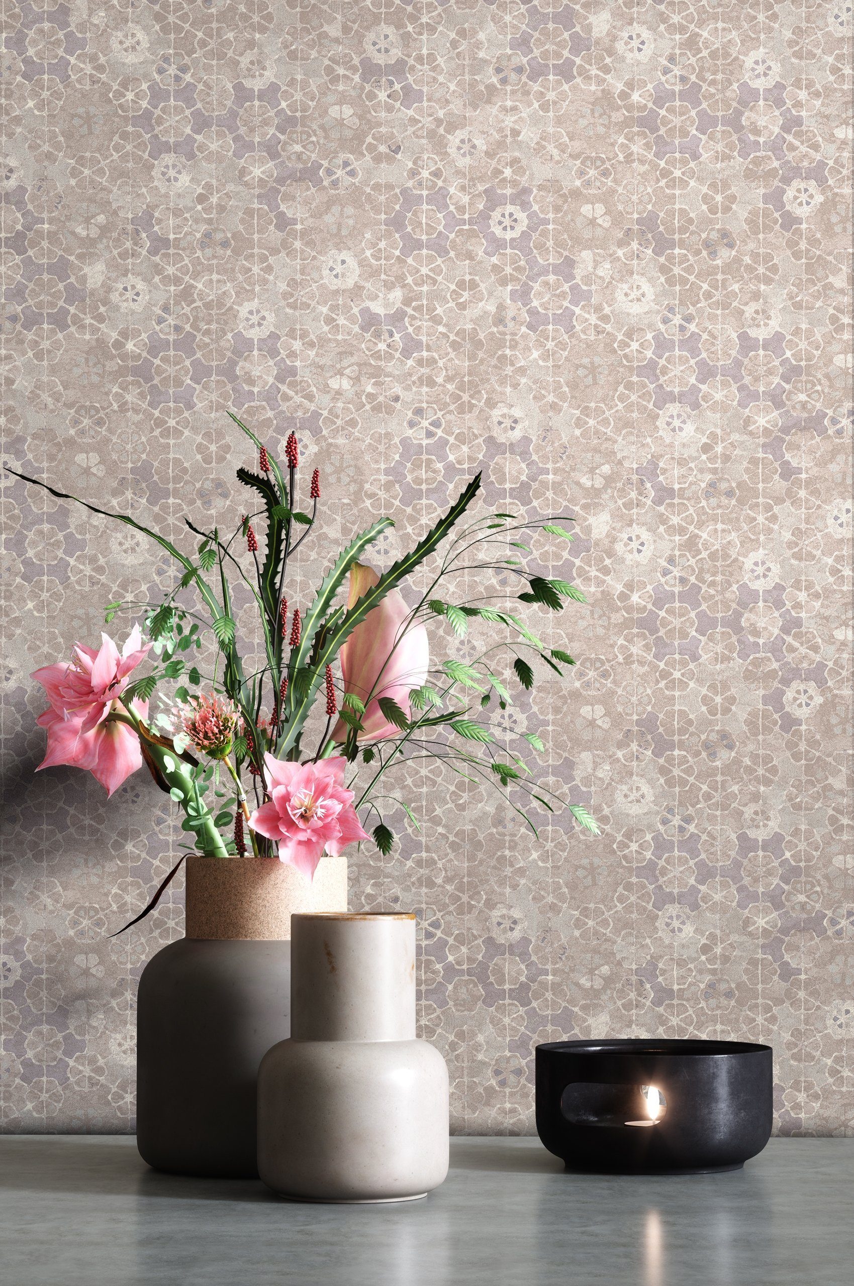 Newroom Vliestapete, Beige Tapete Mosaik Vintage günstig online kaufen