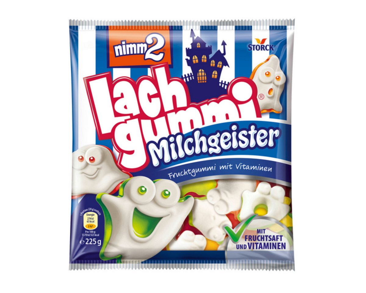 NIMM2 Süßigkeit, nimm2 Lachgummi Milchgeister mit Fruchtsaft und Magermilch 225g