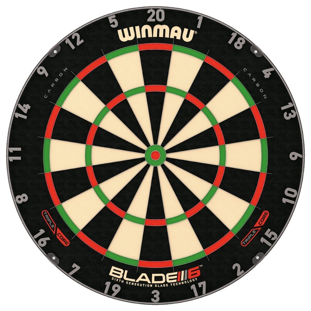 Winmau Dartscheibe Dartboard Blade carbonfaserverstärktem (Packung), Triple Sisal Core Carbon, 6