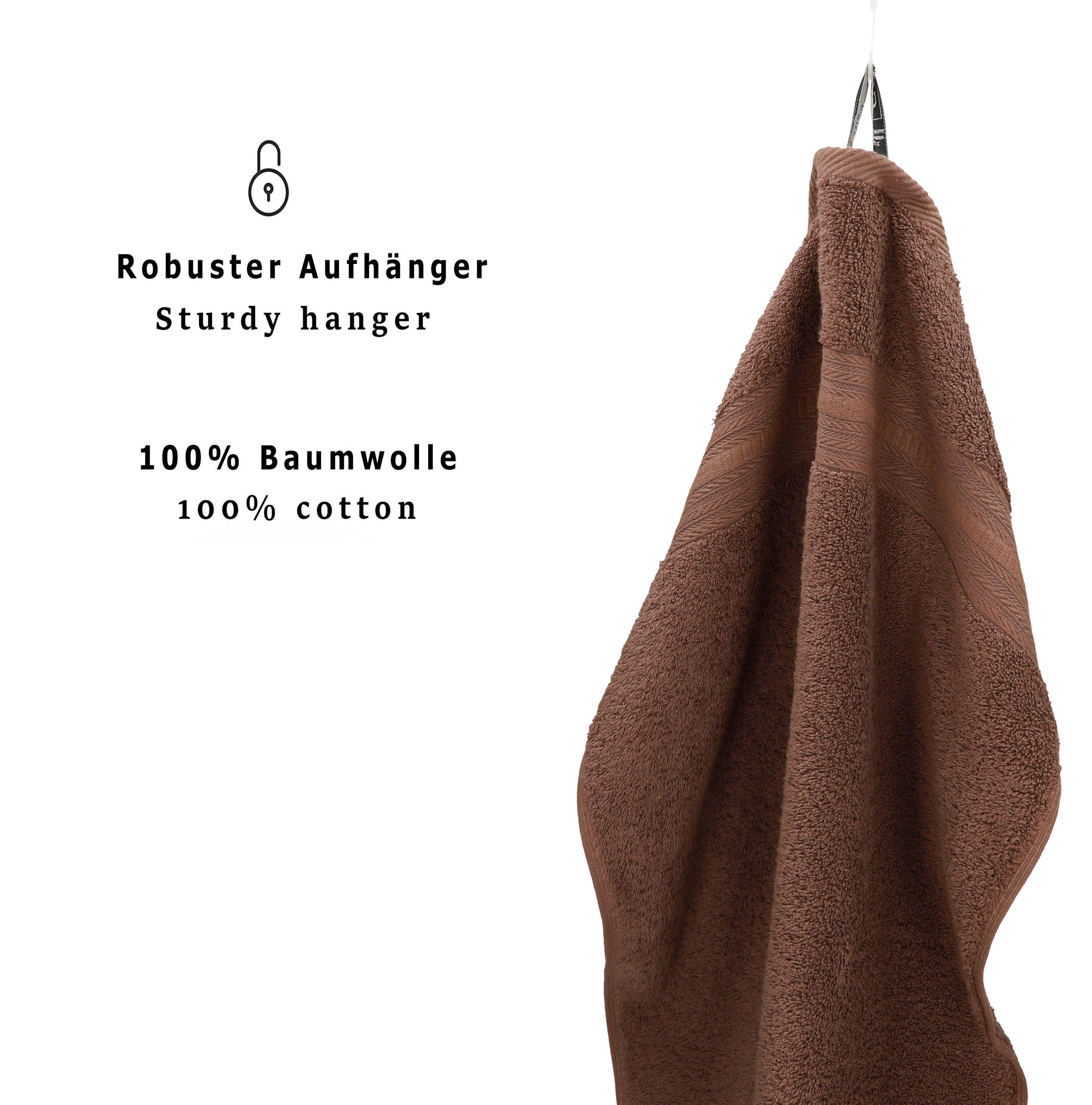 Betz Handtuch Set 5-TLG. Handtuch-Set Gold 1 Duschtuch 2 Handtücher 2 Seiftücher, 100% Baumwolle (Set, 5-St), Farbe nussbraun