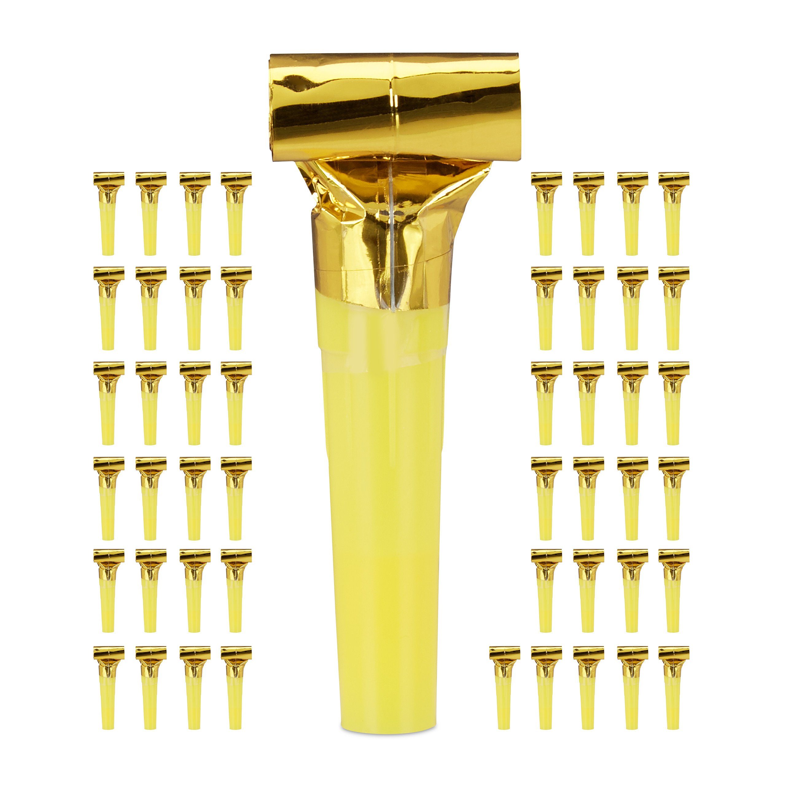 relaxdays Spielzeug-Musikinstrument Partytröten 50er Pack, Gold günstig online kaufen