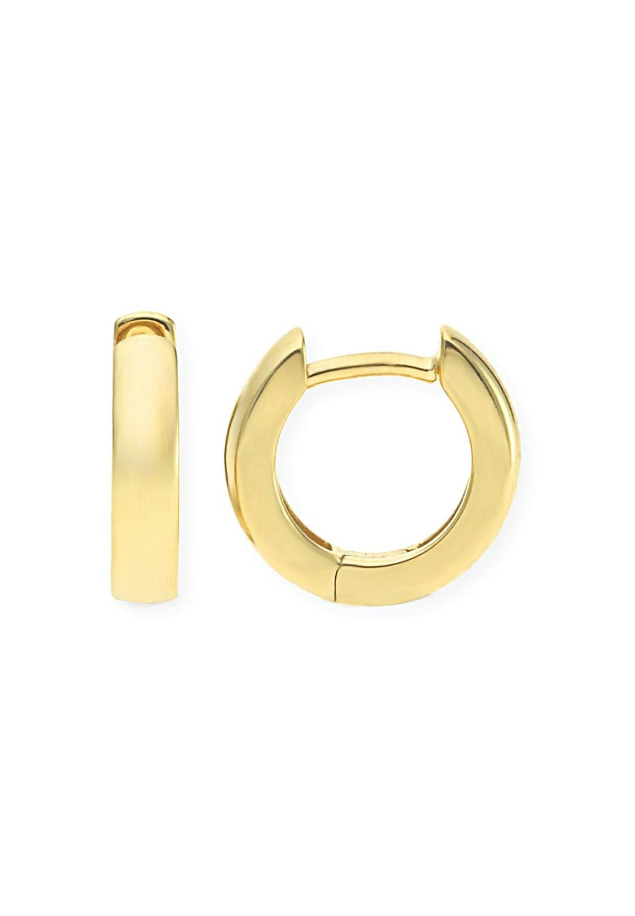 JuwelmaLux Paar Creolen Creolen Gold Ohrringe Creolen 10 mm (2-tlg), Mädchen Creolen Gold 375/000, inkl. Schmuckschachtel