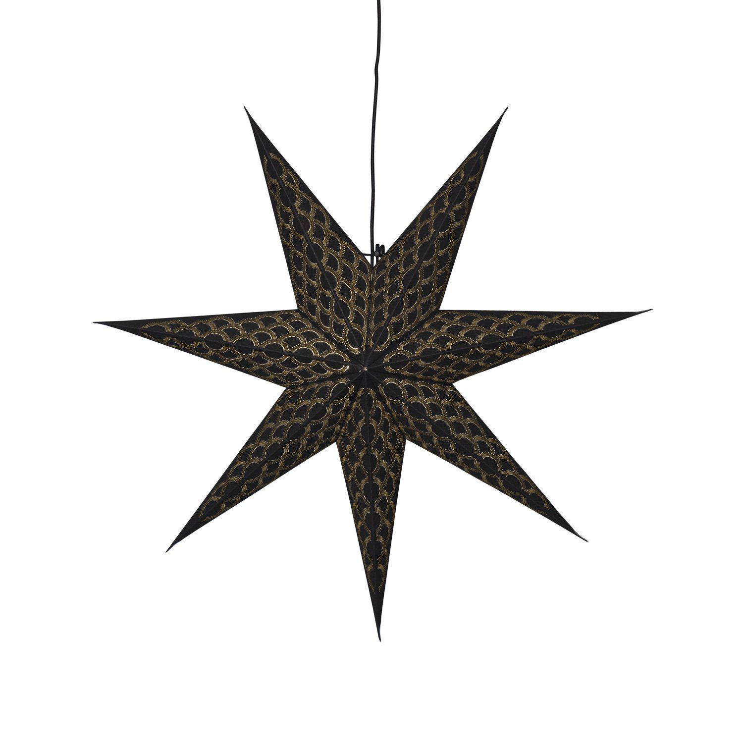 STAR TRADING Papierstern Papierstern Weihnachtsstern hängend 7-zackig D: 60cm Stickerei schwarz. € 17,90