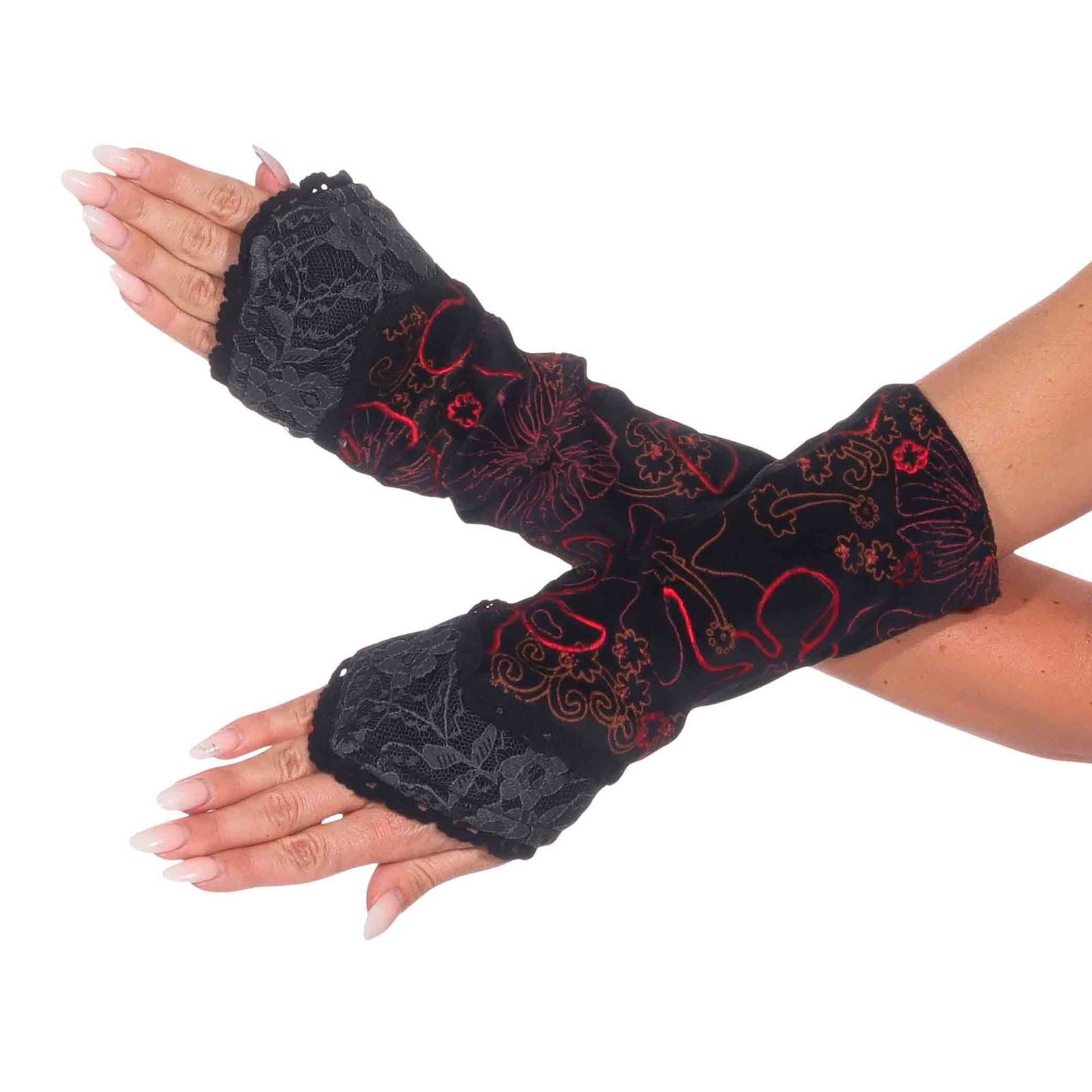 KUNST UND MAGIE Armstulpen Kunst&Magie Damen Samt Armstulpen Stulpen Handwä günstig online kaufen