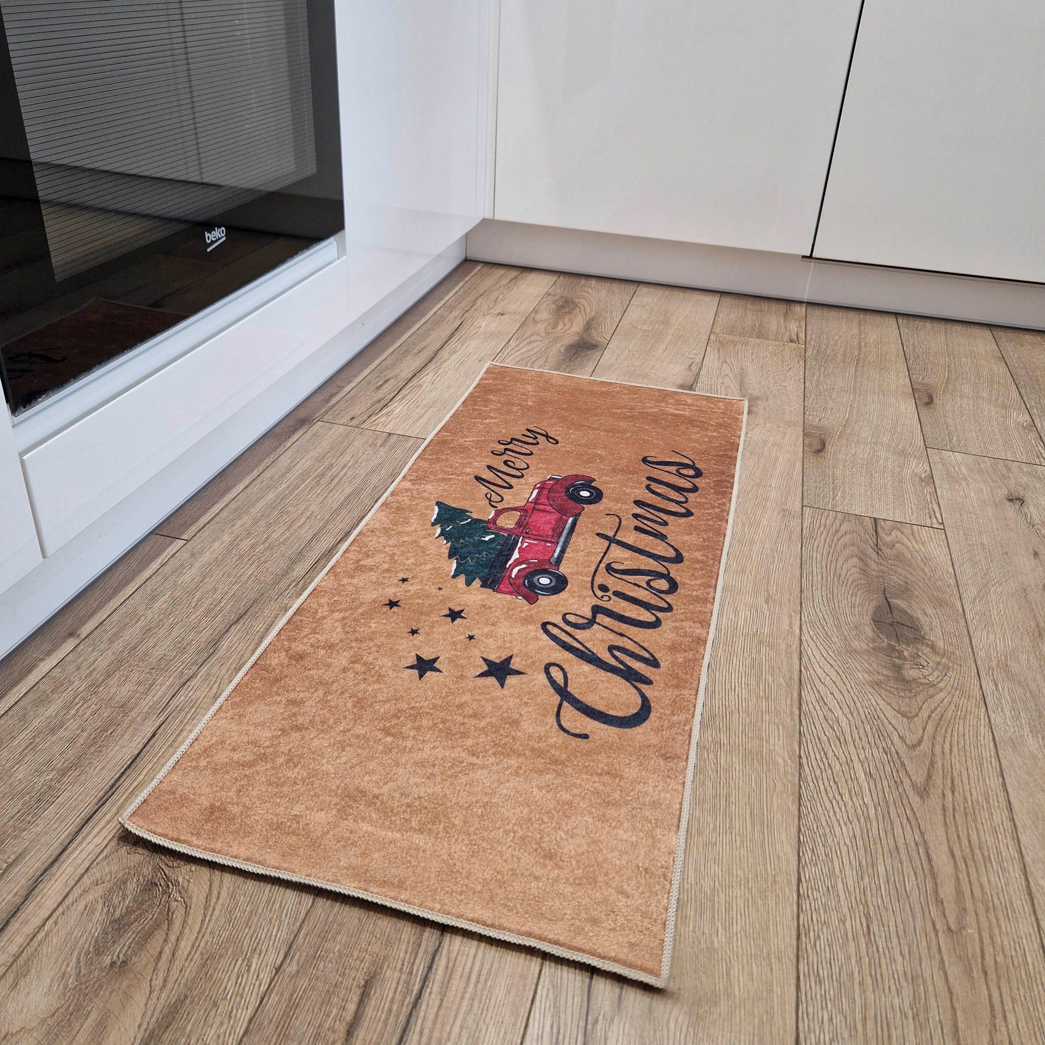 Mazovia Designteppich Weihnachten Teppichmatte für Küche, günstig online kaufen