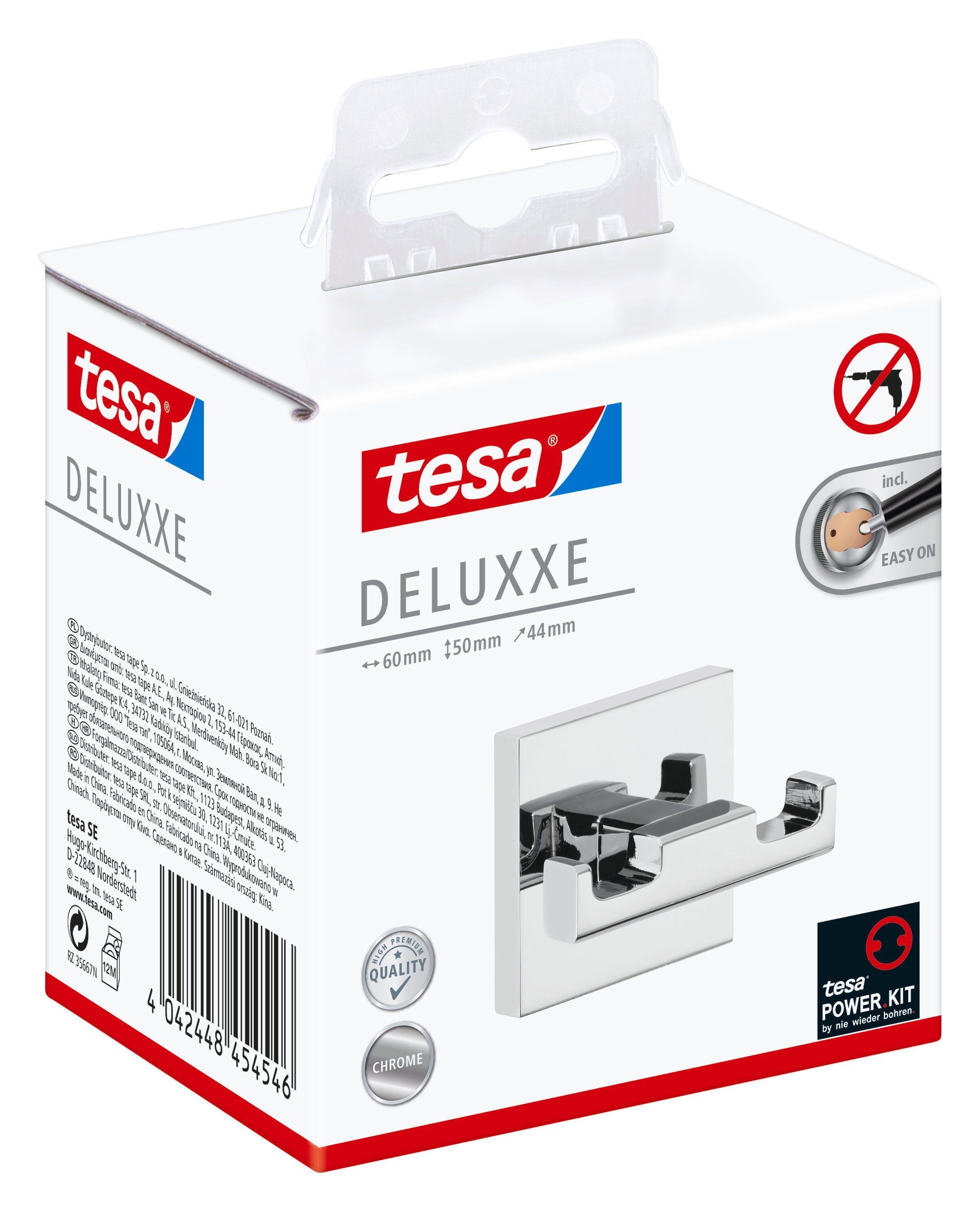 tesa Handtuchhaken DELUXXE Bademantelhaken Chrom, Badezimmer, günstig online kaufen