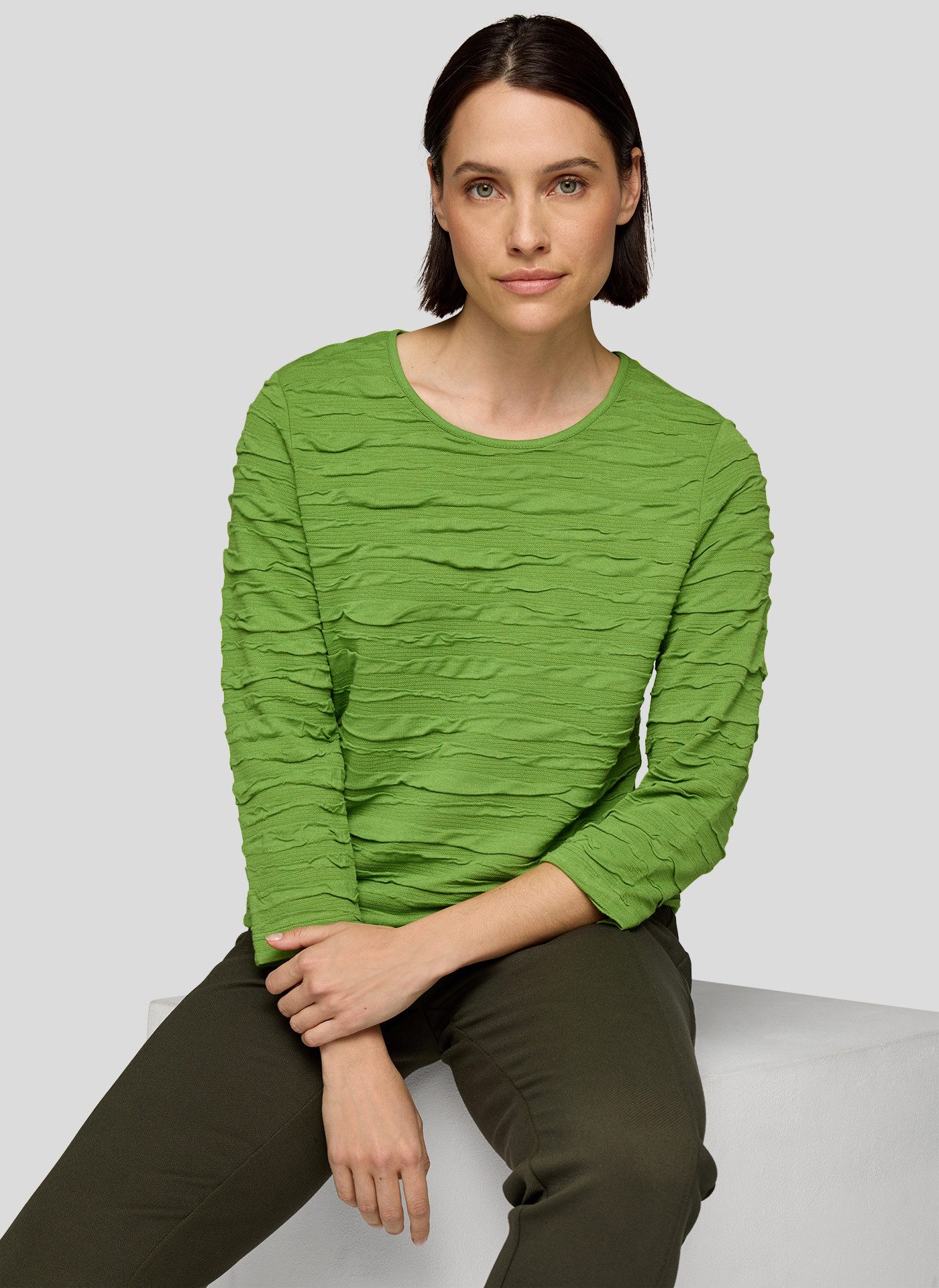 Rabe 3/4-Arm-Shirt mit Struktur Muster günstig online kaufen