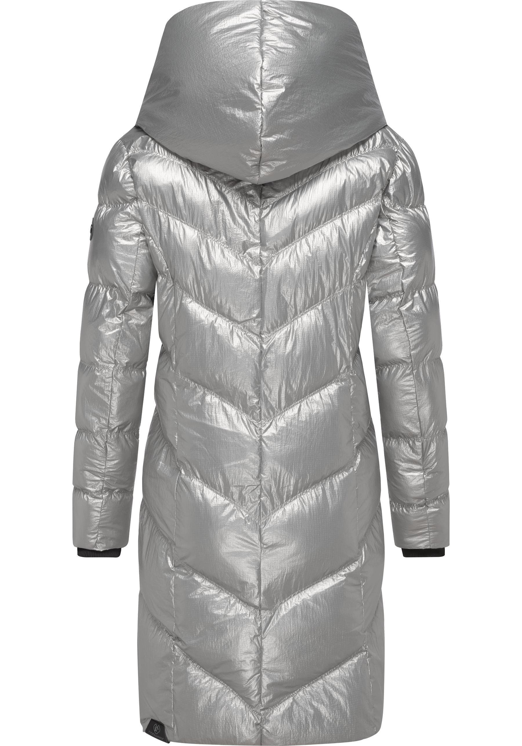 Ragwear Kurzmantel Natalka Bling Damen Wintermantel in schimmernder Optik