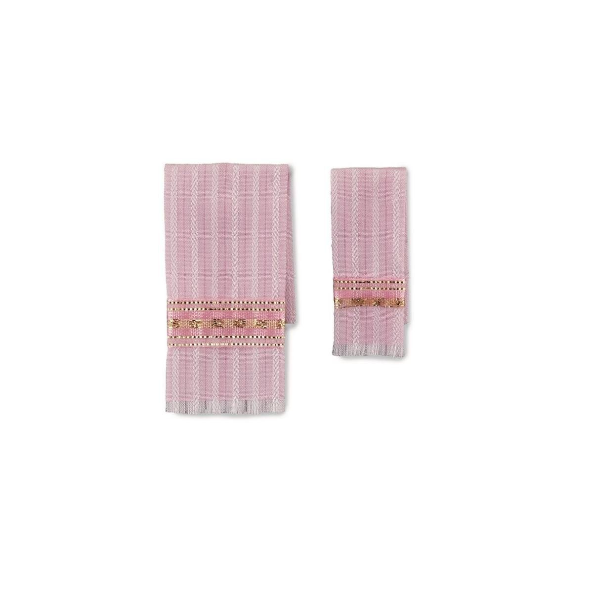 Reutter Porzellan Dekofigur 001.770/5 - Handtuchset rosa/gold, Miniatur