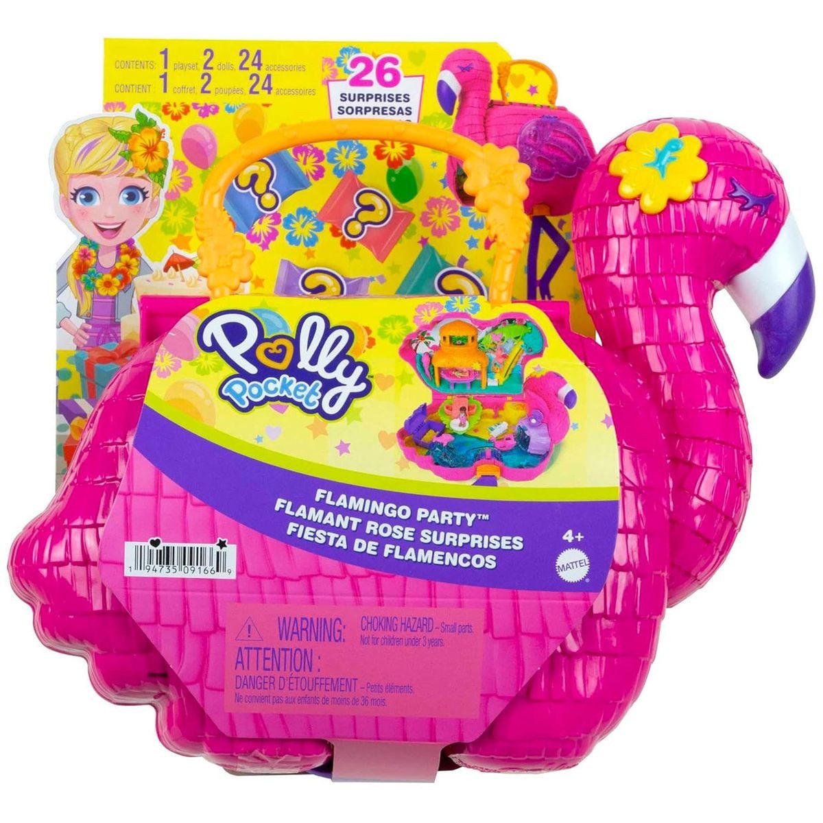 Mattel® Spielwelt Mattel HJN76 - Polly Pocket - Spielset mit 26 Überraschungen, Famingo
