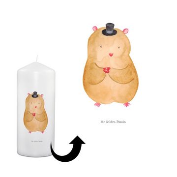 Mr. & Mrs. Panda Formkerze 19 x 8 cm Hamster Hut - Weiß - Geschenk, Kerze für Kommunion, Geschen (1-tlg), Lang anhaltend